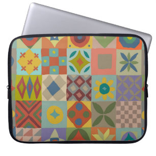 Talavera mönster. Indiskt lappverk. Turkiska ornam Laptop Fodral