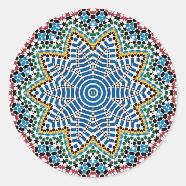 Talavera Mosaic Ceramic Plate Runt Klistermärke (Framsida)