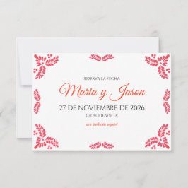 Talavera Orange Floral Minimalist Spanish Wedding Spara Datumet