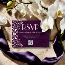 Talavera Plum Floral Wedding QR code