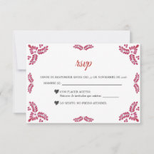 Talavera Red Floral Minimalist Spanish Wedding