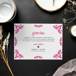 Talavera Rosa Blommig Minimalistisk Spansk Bröllop Tack Kort