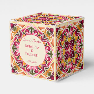 Talavera rosa kakel vintage mexikansk bröllopstrad presentaskar
