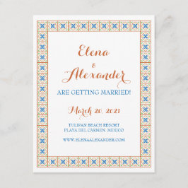 Talavera spansk kakel Spara datumet Inbjudningar