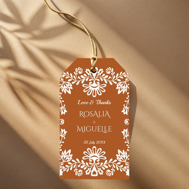 Talavera terracotta Mexikanska anpassningsbarna br Presentetikett (Talavera terracotta Mexican wedding custom favor Gift Tags personalized talavera wedding favor tags)