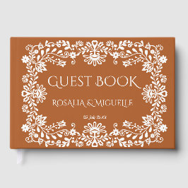 Talavera terracotta vintage Mexican wedding Gästböcker