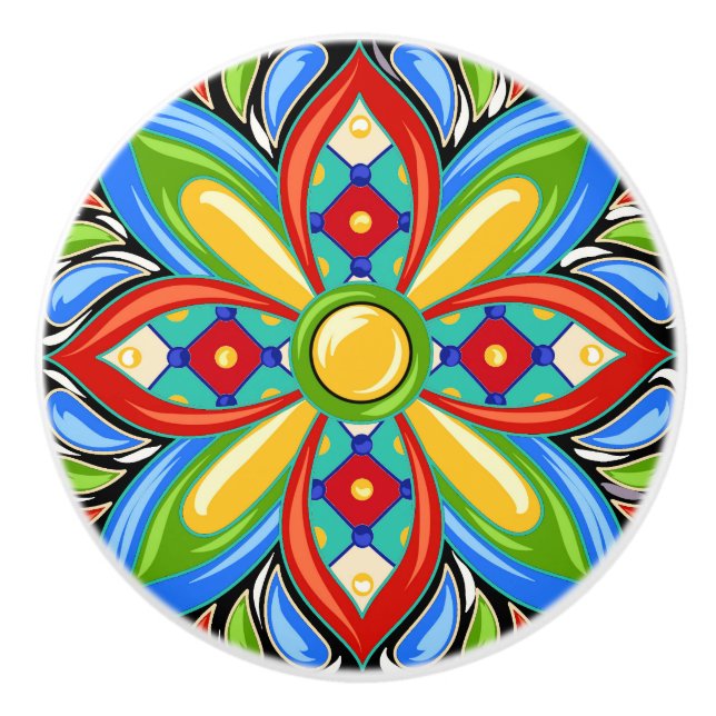Talavera Tile Ceramic Drawer Knob Knopp (Framsidan)