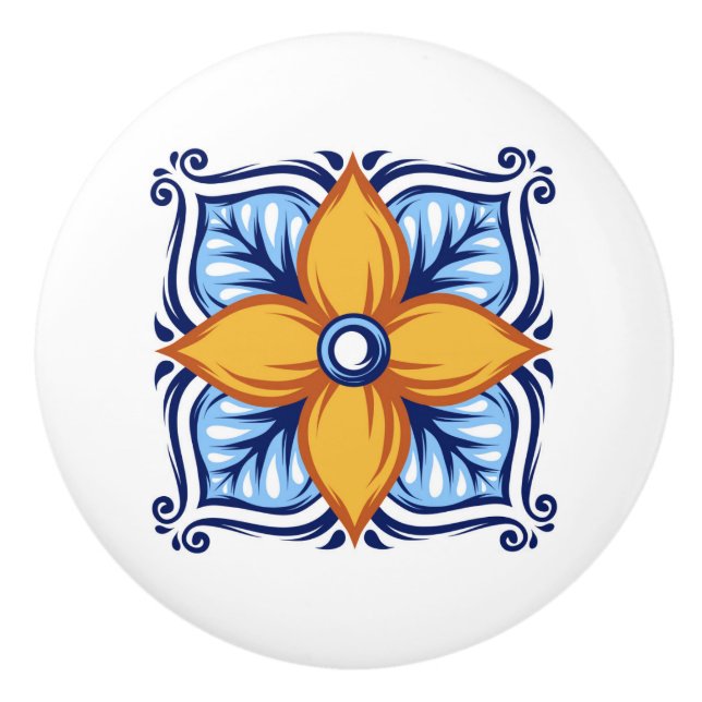 Talavera Tile Ceramic Drawer Knob Knopp (Framsidan)