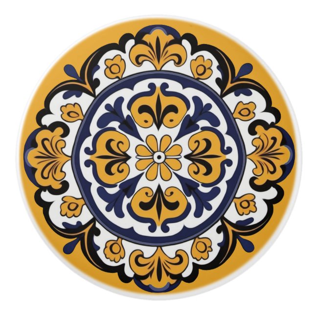 Talavera Tile Cuatro Knopp (Framsidan)
