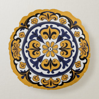 Talavera Tile Cuatro Rund Kudde