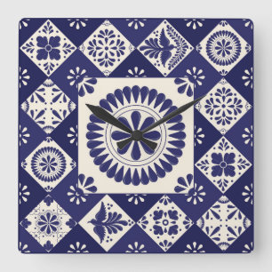 Talavera Tile Dos Fyrkantig Klocka