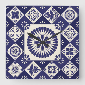 Talavera Tile Dos Fyrkantig Klocka
