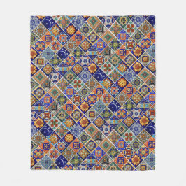 Talavera Tile Image Southwest Stil Cudely Soft Fleecefilt