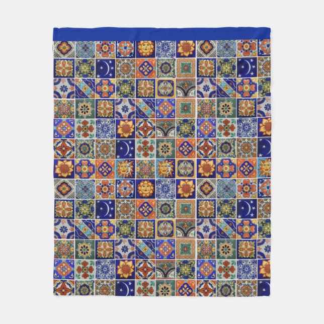 Talavera Tile Image Southwest Stil helt enkelt Sof Fleecefilt (Framsidan)