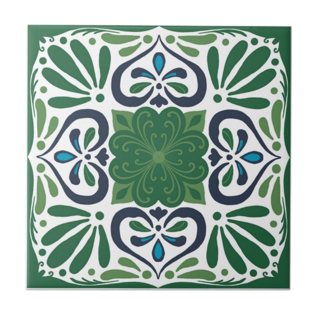 Talavera tile inspirerad kakelplatta (Framsidan)