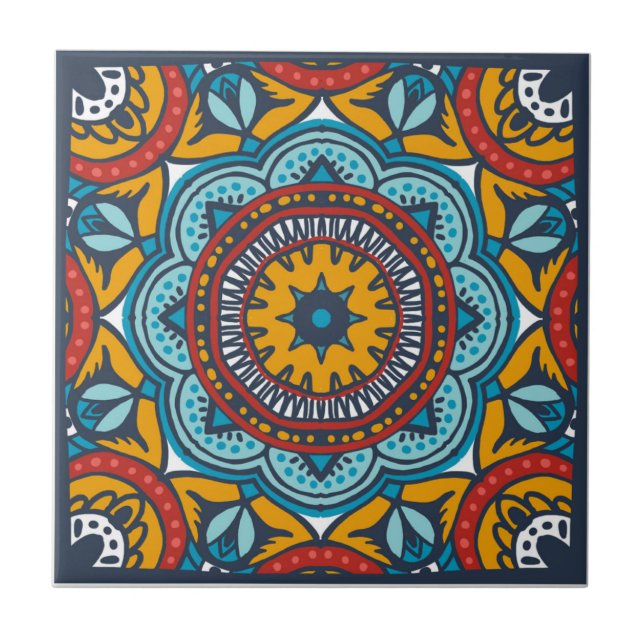 Talavera tile inspirerad kakelplatta (Framsidan)