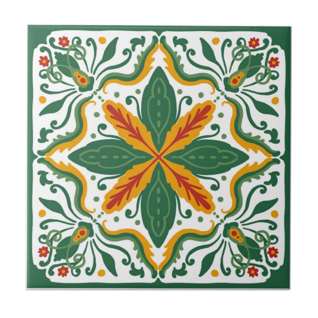 Talavera tile inspirerad kakelplatta (Framsidan)