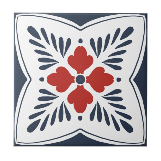 Talavera tile inspirerad kakelplatta (Framsidan)