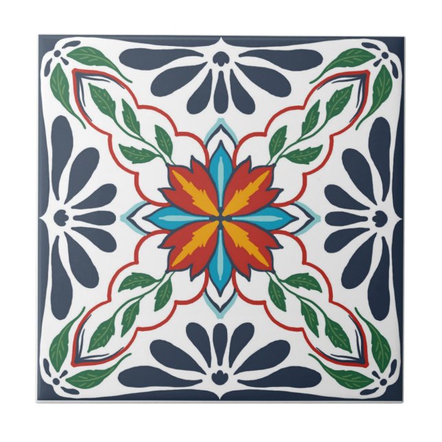 Talavera tile inspirerad kakelplatta (Framsidan)