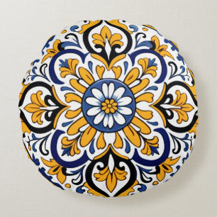 Talavera Tile Tres Rund Kudde