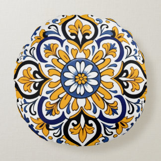 Talavera Tile Tres Rund Kudde