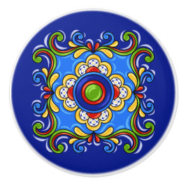 Talavera Tile Version 3 Ceramic Drawer Knob Knopp