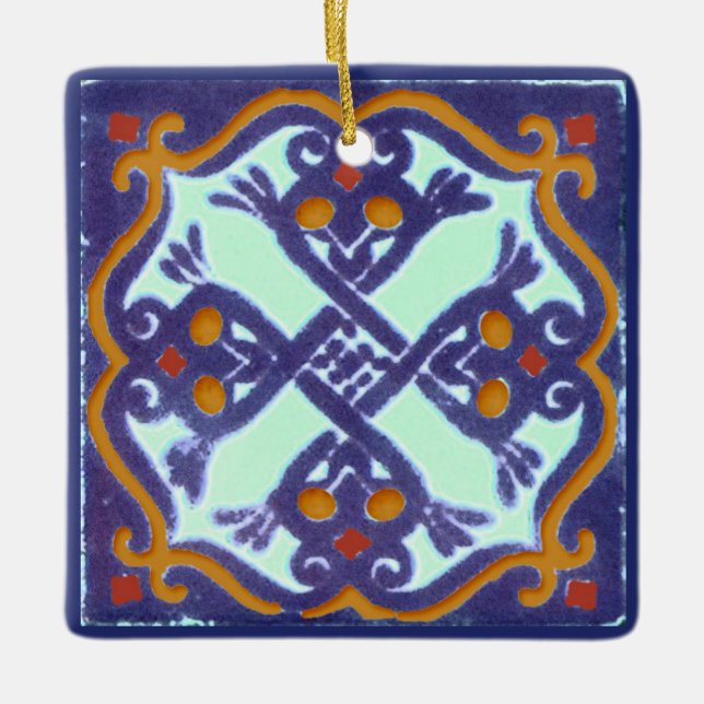 Talavera Tiles 4 Julgransprydnad Keramik (Framsida)