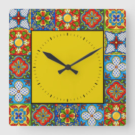 Talavera Tiles BILDER Clock Fyrkantig Klocka