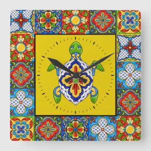Talavera Tiles BILDER Clock Fyrkantig Klocka