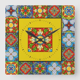 Talavera Tiles BILDER Clock Fyrkantig Klocka