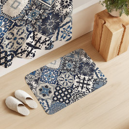 Talavera Tles Navy Cobalt Sky Blue Grey Badrumsmatta