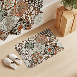 Talavera Tles Sage Grön Orange Brun Badrumsmatta
