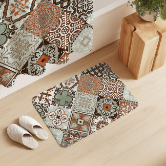Talavera Tles Sage Grön Orange Brun Badrumsmatta