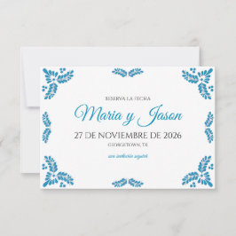 Talavera Turquoise Minimalist Spanish Wedding Spara Datumet