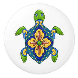Talavera Turtle Ceramic Drawer Knob Knopp