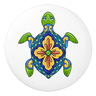 Talavera Turtle Ceramic Drawer Knob Knopp
