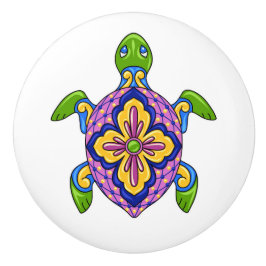 Talavera Turtle Ceramic Drawer Knob Knopp