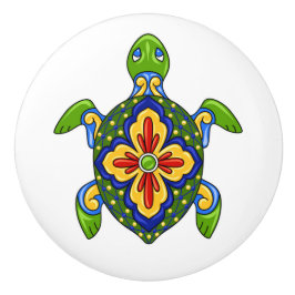 Talavera Turtle Ceramic Drawer Knob Knopp