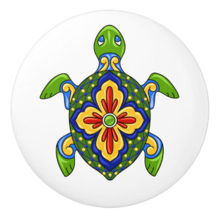 Talavera Turtle Ceramic Drawer Knob Knopp