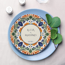 Talavera vintage Mexikanska bröllop monogram tryck