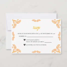 Talavera Yellow Floral Minimalist Spanish Wedding OSA Kort