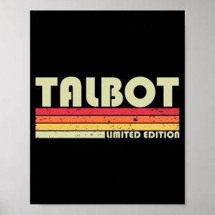 Talbot Efternamn Roligt Retro Vintage 80-tal 90-ta Poster