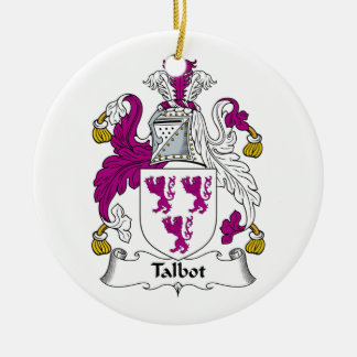 Talbot familjvapensköld julgransprydnad keramik