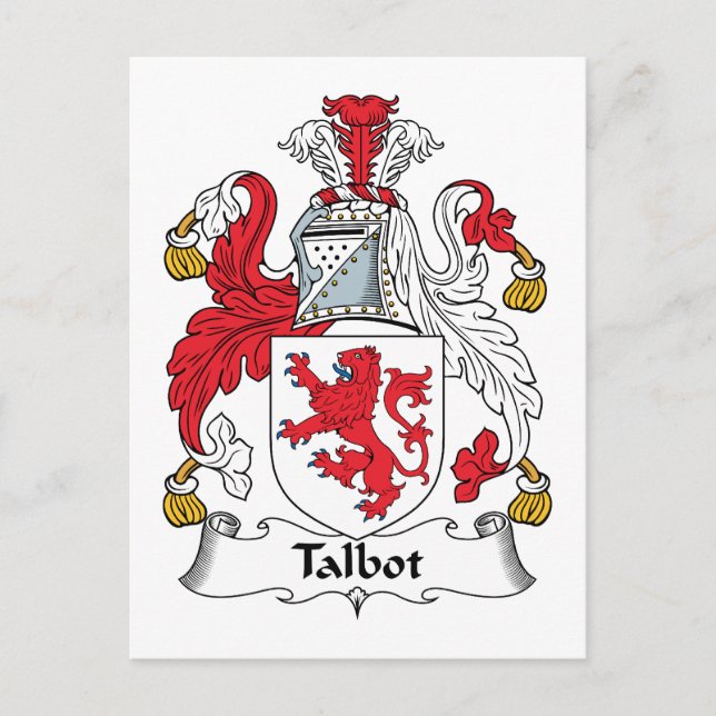 Talbot Family Crest Vykort (Framsida)