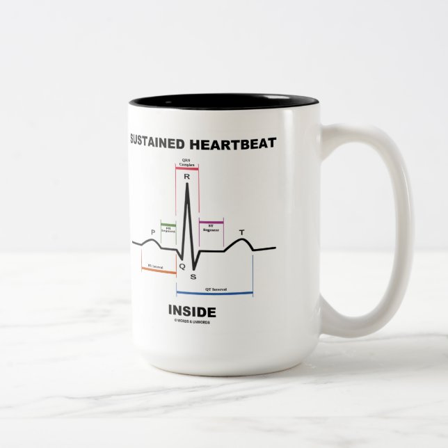 Tåld hjärtslaginsida (electrocardiogramen) Två-Tonad mugg (Höger)