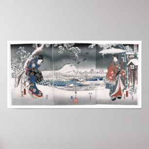 Tale of Genji Toyokuni Hiroshige Bra Japanska Poster