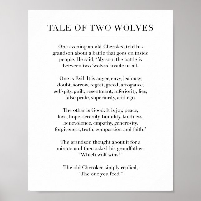 Talen på två Vargar Poster (Framsidan)