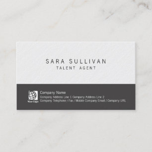 Talent Agent Entertainment Simple Black White Visitkort