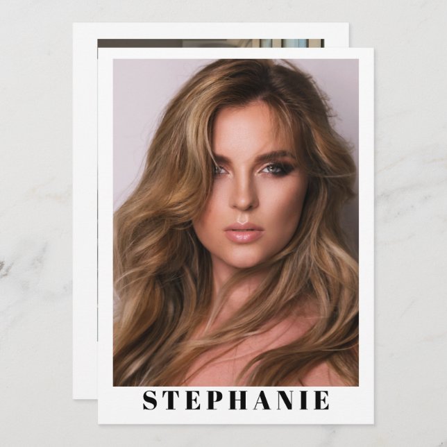 Talent Essentials Flip Card | Anpassade Comp Cards Inbjudningar (Fram/baksida)