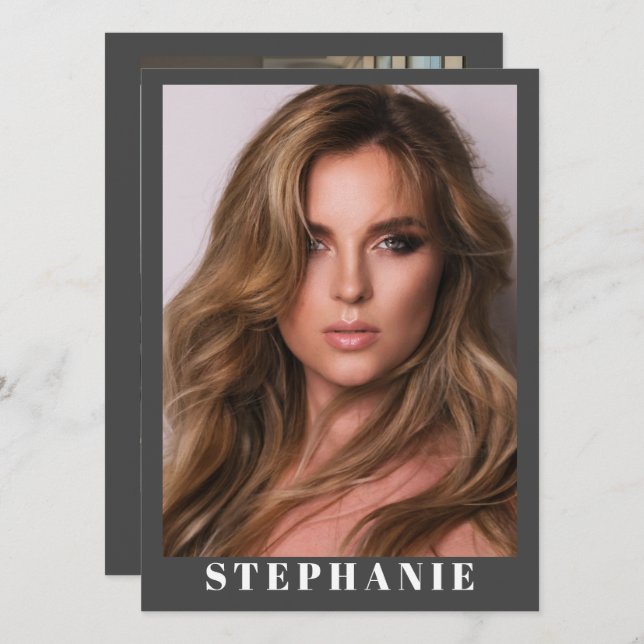 Talent Essentials Flip Card | Custom Comp Cards Inbjudningar (Fram/baksida)